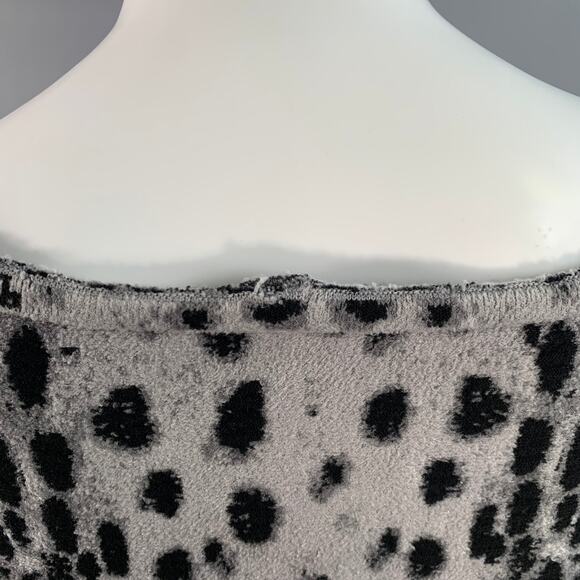 ALAIA Size 8 Grey Black Viscose Blend Animal Print Sweater - Picture 5 of 7